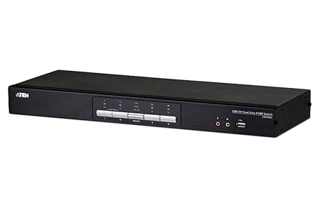 KVM přepínač (USB Klávesnice a Myš, 2x DVI, Audio) 4:1, 2x DVI, USB, +2xUSB (CS1644A)