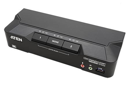 KVM přepínač (USB Klávesnice a Myš, DP, Audio) 2:1, USB 3.0, 8K (CS1922A)