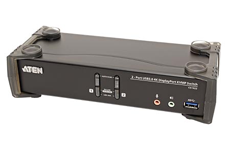 KVM přepínač (USB Klávesnice a Myš, DP, Audio) 2:1, USB + USB 3.0 hub, 4K (CS1922)