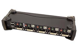 KVM přepínač (USB Klávesnice a Myš, DVI dual link, Audio) 4:1, USB, +2xUSB (CS1784A)