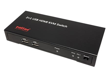 KVM přepínač (USB Klávesnice a Myš, HDMI ) 2:1, USB, 4K