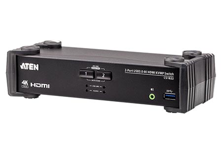 KVM přepínač (USB klávesnice a myš, HDMI) 2:1 USB + USB 3.0 hub (CS1822)