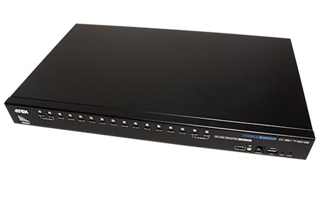 KVM přepínač (USB klávesnice a myš, HDMI, audio) 16:1 USB,+ 2x USB (CS17916)