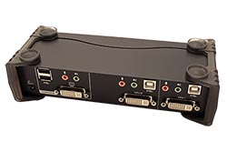 KVM přepínač (USB klávesnice, DVI-I, USB myš, audio) 2:1 USB (CS1762A)