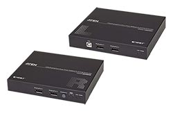 KVM prodlužovací adaptér (USB, 2x DP, RS232), 4K, přes TP, HDBaseT 2.0 (CE924)