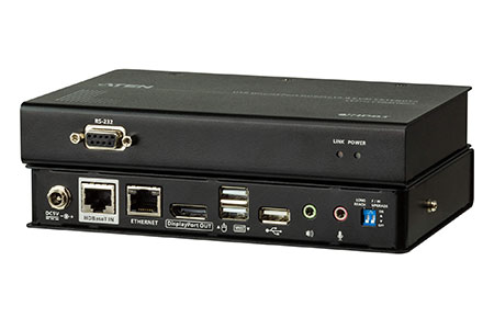 KVM prodlužovací adaptér (USB, DP, RS232), 4K, přes TP, HDBaseT 2.0 (CE920)