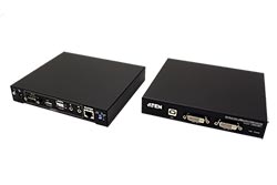 KVM prodlužovací adaptér (USB, dual DVI, audio, RS232), HDBaseT 2.0 (CE624)