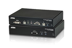 KVM prodlužovací adaptér (USB, DVI, audio, RS232) přes optiku, až 20km (CE690)