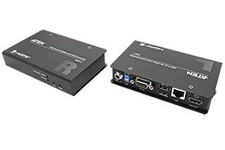 KVM prodlužovací adaptér (USB, HDMI, audio, RS232), dual konzole, přes TP až 70m, 4K@60Hz (CE801)