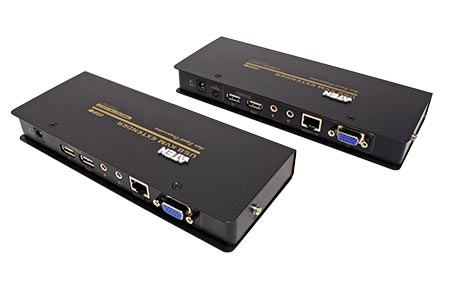 KVM prodlužovací adaptér (USB, VGA, audio), přes TP, 250m (CE800B)