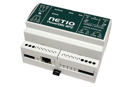 LAN/WiFi dvojitý elektroměr 230V/16A, ovládání přes IP, montáž na DIN lištu (PowerDIN 4PZ)