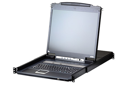 LCD 17" KVM přepínač (IP konzole, USB + PS/2, VGA) 16:1, USB + PS/2, single rail, US (CL5716iM)
