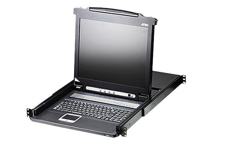 LCD 17'' KVM přepínač (Klávesnice, VGA, Myš) 16:1, PS/2 (USB), OSD, výsuvný, do 19'' rozvaděče, UK (CL1016M)