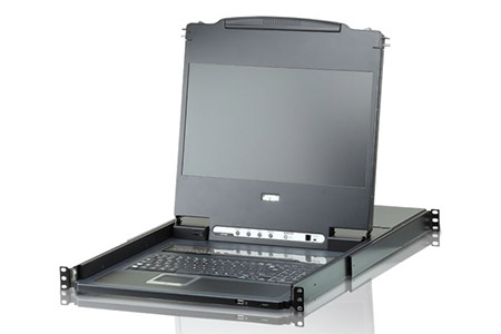 LCD 17" KVM přepínač (USB, DVI-I) 8:1, USB, výsuvný, do 19" rozvaděče, full HD, UK (CL6708MW)