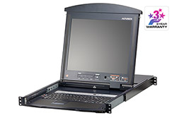 LCD 17" KVM přepínač (USB + PS/2, VGA), 16:1, dual rail, KVM moduly přes TP, US (KL1516AM)