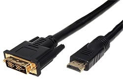 HDMI - DVI kabel HDMI M-M, 20m, zlacené konektory