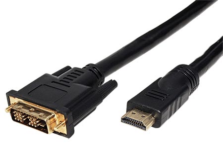 HDMI - DVI kabel HDMI M-M, 20m, zlacené konektory