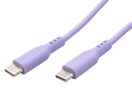 USB 2.0 kabel USB C(M) - USB C(M), silikon, 60W, 1,5m, fialový