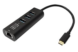 Multiport adaptér USB 5Gbps, USB C(M) -> 1Gb LAN + Hub 3x USB3.0 A(F)