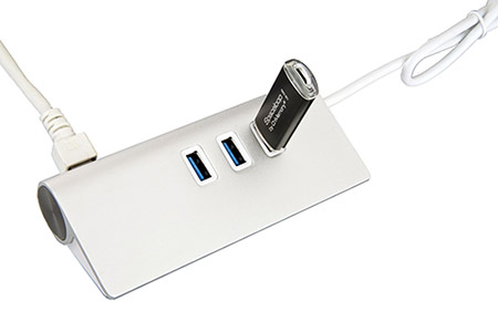 Multiport adaptér USB 5Gbps, USB3.0 A(M) -> 1Gb LAN + 3x USB3.0 A(F) (EX-1132-N)