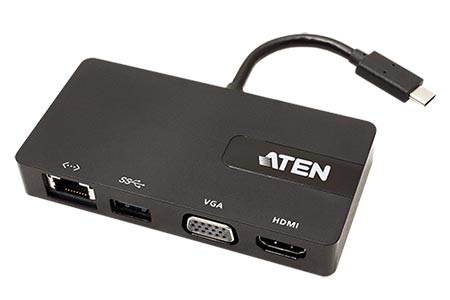 Multiport adaptér USB C (M) -> HDMI (4K), VGA, 1Gb LAN, USB A(F) (UH3232)