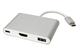 Multiport adaptér USB C(M) -> HDMI A(F), 4K@30Hz, USB3.0 A(F), 2x USB A(F), USB C(F) PD