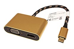 Multiport adaptér USB C(M) -> HDMI A(F), VGA(F), 4K@60Hz