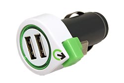 Napájecí adaptér do auta (12-24V), 2x USB, 3,1A + svinovací kabel s USB C konektorem