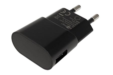 Napájecí adaptér síťový (230V) - 1x USB, 1A, černý