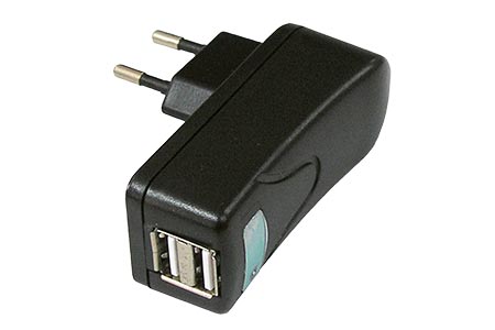 Napájecí adaptér síťový (230V) - 2x USB, 5V/ 2A, černý