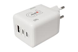 Napájecí adaptér síťový (230V) - 2x USB C + USB A, GaN, 100W, + USB C kabel