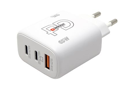 Napájecí adaptér síťový (230V) - 2x USB C + USB A, GaN, 65W