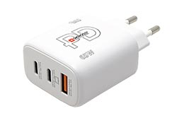 Napájecí adaptér síťový (230V) - 2x USB C + USB A, GaN, 65W