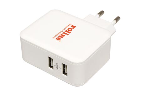 Napájecí adaptér síťový (230V) - 2x USB s iSmart, 5V, 24W