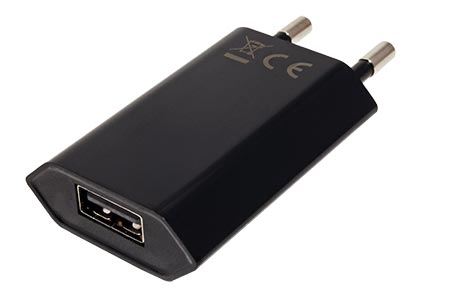 Napájecí adaptér síťový (230V) - USB 5V / 1A, černý