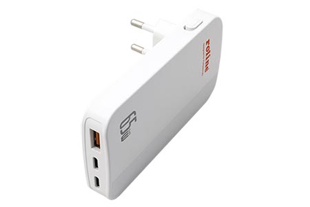 Napájecí adaptér síťový (230V) - USB A QC+ 2x USB C, PD, GaN, 65W