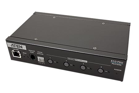 Napájecí panel, 4x C13, IP, ovládání, jištění, vstup C14, + kabel 3m (PE4104G)