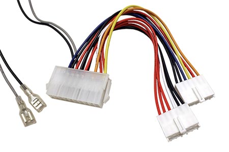 Napájecí redukce ATX 20 pinů - AT P8/P9, kontakty pro vypínač, 20/80cm