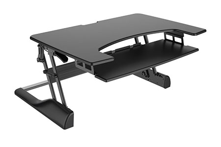 Nastavitelný stojan na stůl pro monitor, klávesnici a myš, černý