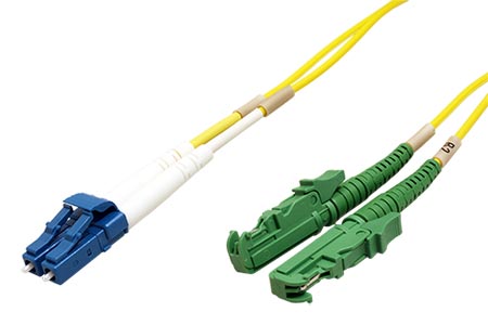 Optický patchkabel E2000(APC) - LC (UPC) 9/125 (single mode), duplex, 15m
