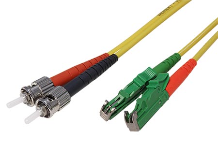 Optický patchkabel E2000(APC) - ST 9/125 (single mode), 3mm, duplex, 5m