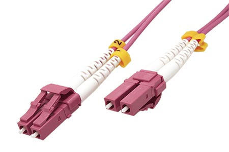 Optický patchkabel LC-LC 50/125 (multi mode), 2mm, duplex, OM4, LSOH, Low-Loss, 2m