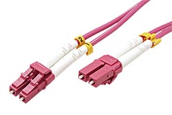 Optický patchkabel LC-LC 50/125 (multimode), 3mm, duplex, OM4, LSOH, 2m