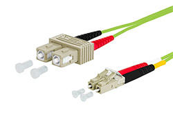 Optický patchkabel LC-SC 50/125 (multi mode), 2mm, duplex, OM5, LSOH, 8m