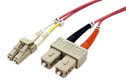 Optický patchkabel LC-SC 50/125 (multimode), duplex, OM4, 1m