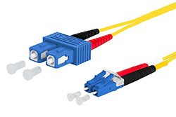 Optický patchkabel LC-SC 9/125 (single mode), duplex, OS2, LSOH, 2,5m
