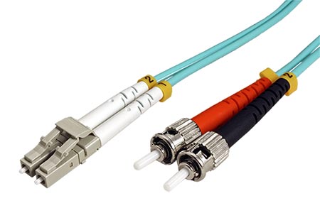 Optický patchkabel LC-ST 50/125 (multi mode), duplex, OM3, 15m