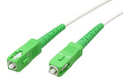 Optický patchkabel SC/APC-SC/APC 9/125 (single mode), 3mm, simplex, LSOH, bílý, 0,5m