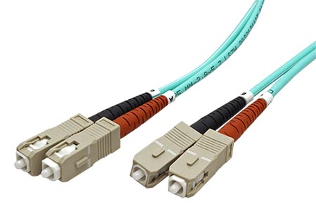 Optický patchkabel SC-SC 50/125 (multimode), duplex, OM3, LSOH, 0,5m