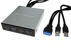 Panel do 3,5 pozice, 4x USB 3.0 A(F), 1x 20pin, 2x USB A(M) 
